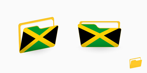 Jamaica flag on two type of folder icon.