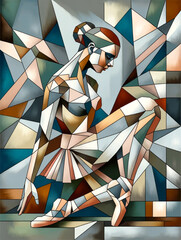 Art Deco Style Illustration Ballerina