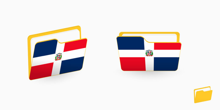 Dominican Republic flag on two type of folder icon.