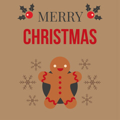 MERRY CHRISTMAS CUTE CARD ILLUSTRATION