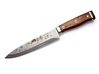 Stainless Steel Chef's Knife Culinary Precision Isolated on White Background AI Generated