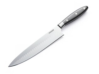 Obraz premium Stainless Steel Chef's Knife Culinary Precision Isolated on White Background AI Generated