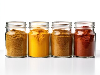 Colorful Spices Variety Cooking Ingredients Isolated on White Background AI Generated