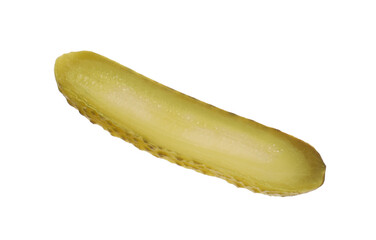 Slice of pickled cucumber isolated on white