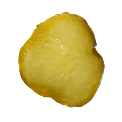 Slice of pickled cucumber isolated on white