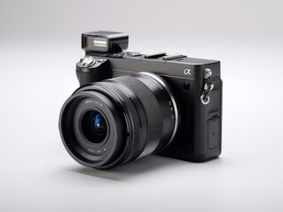 Compact Digital Camera Technology Isolated on White Background AI Generated