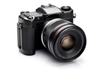 Compact Digital Camera Technology Isolated on White Background AI Generated