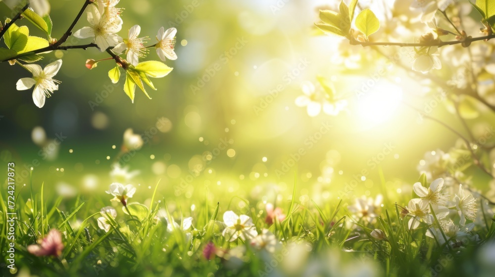 Wall mural spring background with copy space