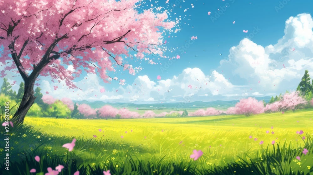 Wall mural spring background with copy space