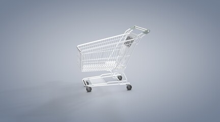 Market Cart, E-Commerce Visual Design, Social Media Images. 3D rendering