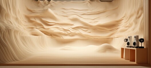 A futuristic room of sonic creation. Generative AI.