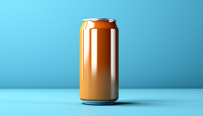 Refreshing blue drink in a metallic bottle quenches thirst generated by AI