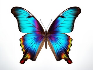 Obraz premium Exotic Butterfly Specimen Nature Isolated on White Background AI Generated