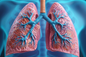 Detailed model of vascular anatomy in the lungs