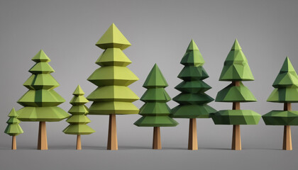 colorful tree background low poly forest