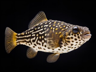 Obraz premium Exotic Tropical Fish Aquarium Marine Life Isolated on White Background AI Generated