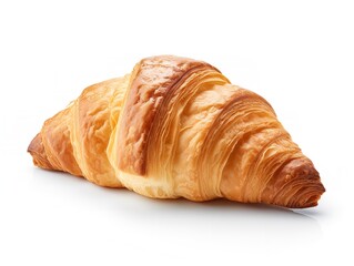 Fresh Croissant Breakfast Delight Isolated on White Background AI Generated