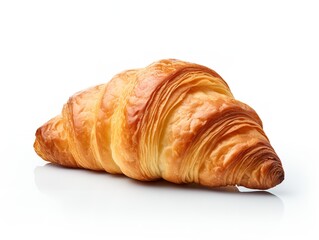 Fresh Croissant Breakfast Delight Isolated on White Background AI Generated