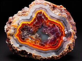 Fototapeta premium Polished Geode Crystal Natural Beauty Isolated on White Background AI Generated