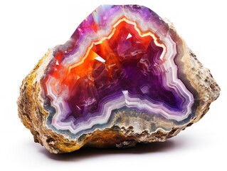 Polished Geode Crystal Natural Beauty Isolated on White Background AI Generated