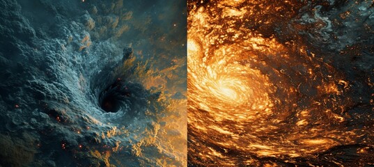 Cosmic Conception: Witnessing the Majestic Genesis of a Black Hole - A Swirling Vortex Emerges in the Celestial Tapestry, Unveiling the Birth of a Celestial Phenomenon