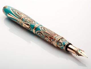 Luxurious Fountain Pen Isolated on White Background AI Generated