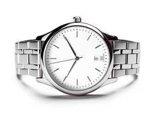 Quartz Wristwatch Timekeeping Elegance Isolated on White Background AI Generated