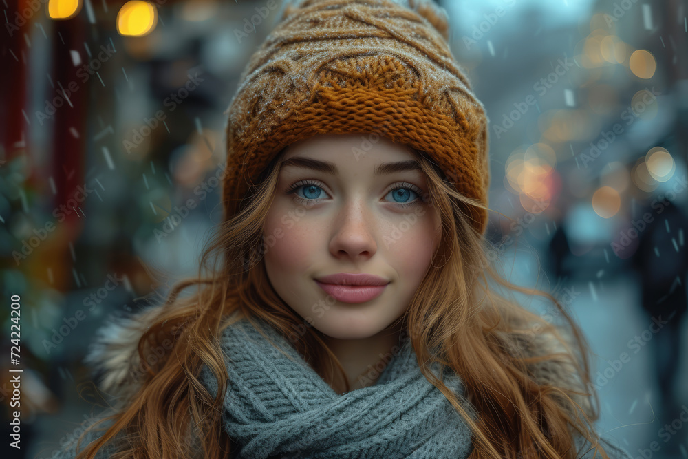 Aufkleber a candid street photograph with ai-applied depth of field, creating a compelling focal point and add