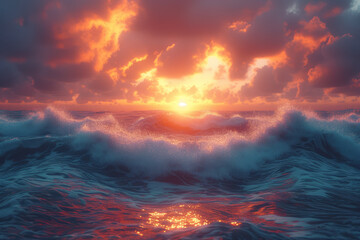 A seascape photograph with AI-applied color grading, transforming the mood and atmosphere to evoke...