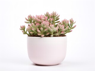 Obraz premium Succulent Plant Pot Greenery Isolated on White Background AI Generated