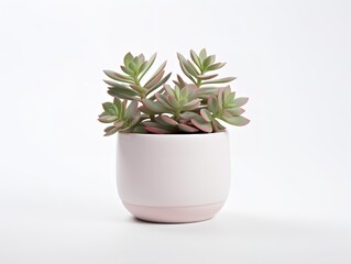 Succulent Plant Pot Greenery Isolated on White Background AI Generated