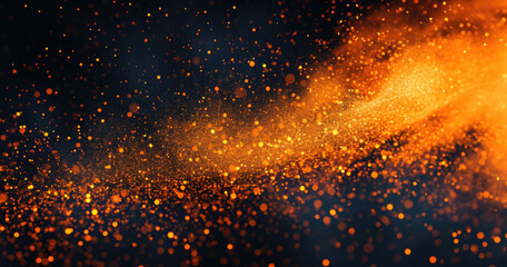 Fototapeta na wymiar an orange glow is spread across a black background