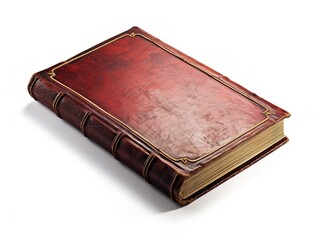 Obraz premium Vintage Leather-Bound Book Isolated on White Background AI Generated