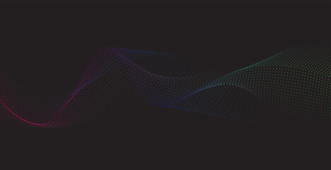 Fototapeta premium abstract background with flowing particles. Digital technology concept. Vector illustration