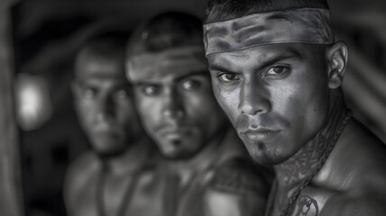 Fototapeta premium Imagen de pandilleros latinos con tatuajes 