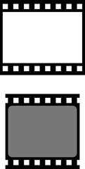 Grunge film strips collection. Old retro cinema movie strip video recording. Vector .