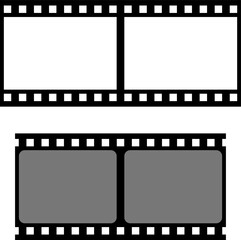Grunge film strips collection. Old retro cinema movie strip video recording. Vector .