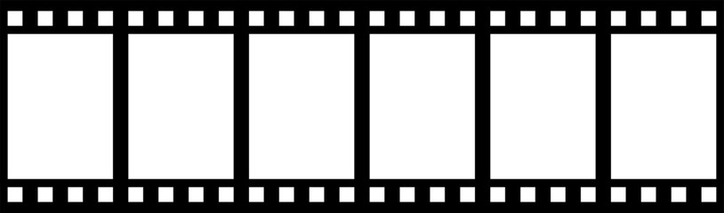 Grunge film strips collection. Old retro cinema movie strip video recording. Vector .