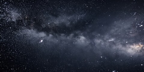 Night sky filled with stars. Mysterious background. Concept of astronomy, cosmos, space exploration, stargazing.