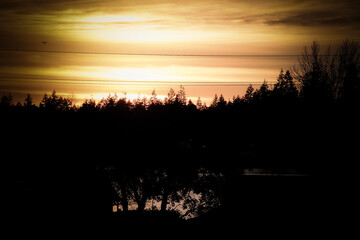 sunset over the lake