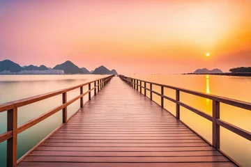 Foto op Plexiglas sunset on the pier © EliteLensCraft