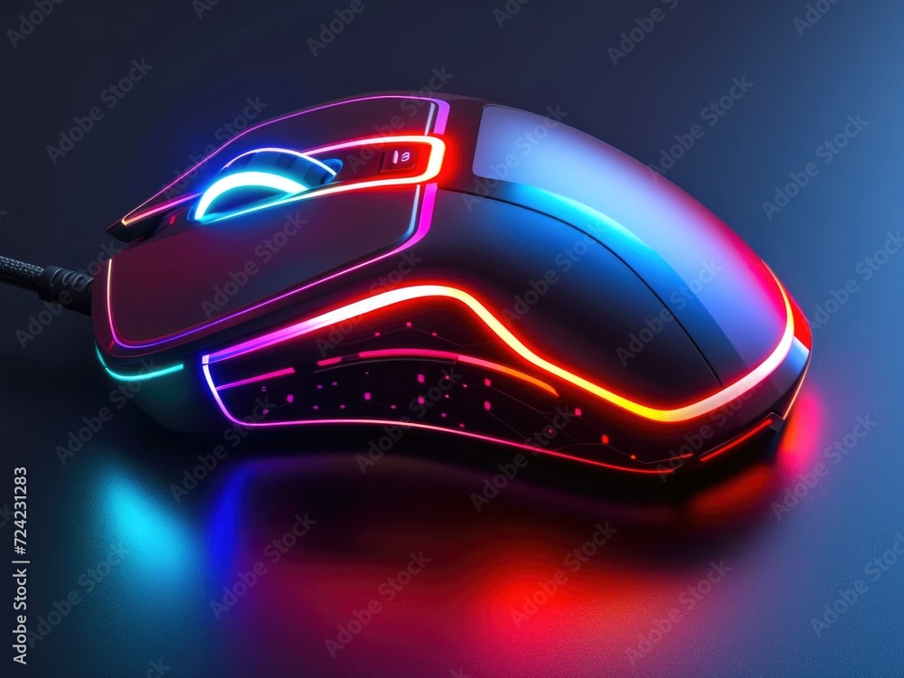 Poster modern stylish gaming computer mouse. ai generative.