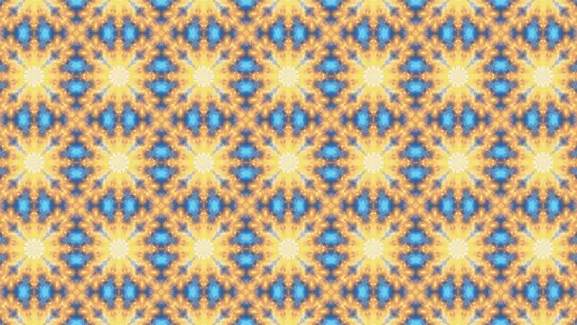 Background with a looping, geometric kaleidoscope design.
