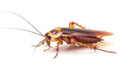 cockroach on isolated white background