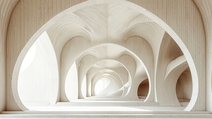 Modern futuristic architecture with simple minimalistic shapes