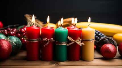 Ai generated artwork of christmas candles and decorations