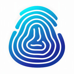 Biometric authentication (fingerprint or face) isolated on white background, flat design, png
