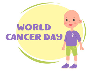 A vector illustration template for World Cancer Day. Health concert and health care