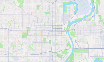 Omaha Nebraska Map, Detailed Map of Omaha Nebraska - obrazy, fototapety, plakaty
