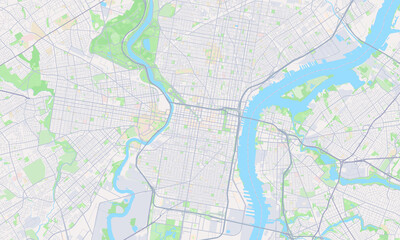 Fototapeta na wymiar Philadelphia Pennsylvania Map, Detailed Map of Philadelphia Pennsylvania